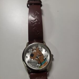 Armitron Scooby-Doo 2001 Hanna Barbera Moving Bones Brown Leather Watch